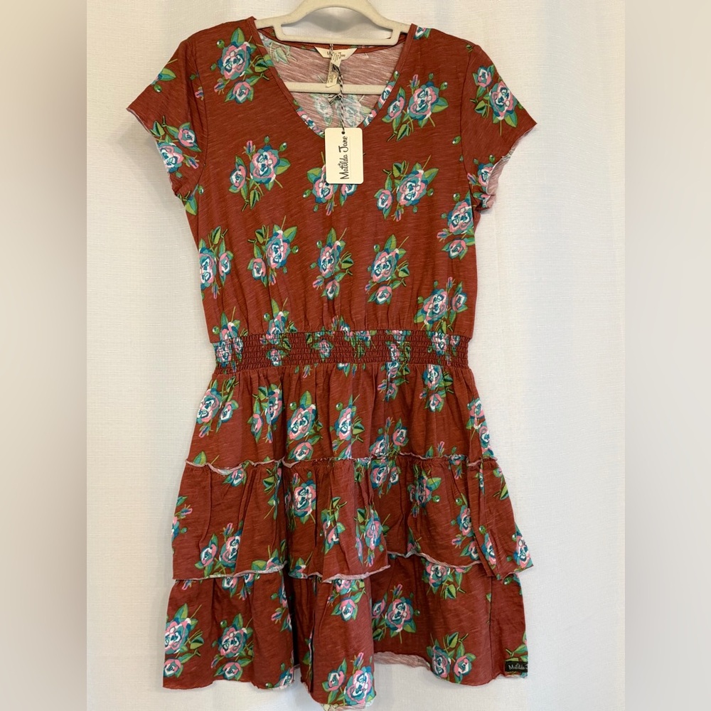 Matilda Jane Brilliant Daydream Looks to Frill Dress with Pink & Teal Blooms NWT